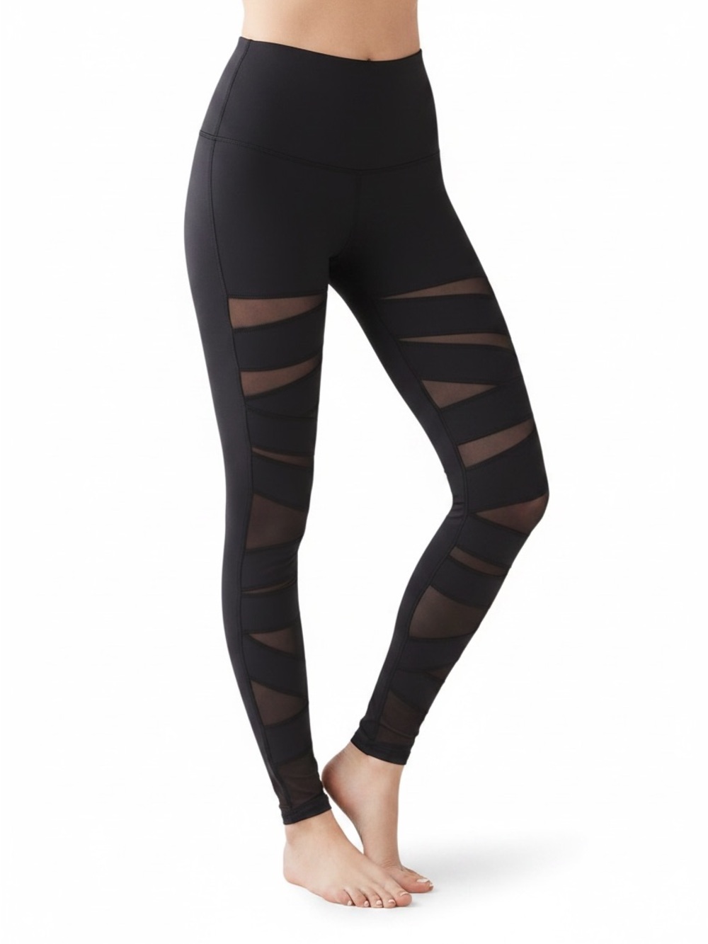 Lululemon Wunder Under Pant (Hi-Rise) (Tech Mesh) leggings black womens size 4
